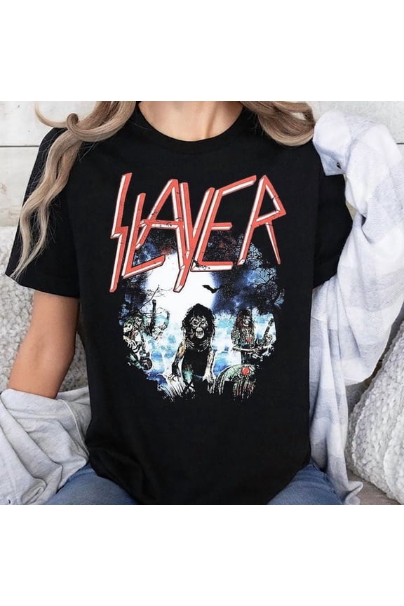 Unisex Slayer Live Undead Album Classic Graphic Merchandise T-Shirt, Sizes S-5XL, Tbun