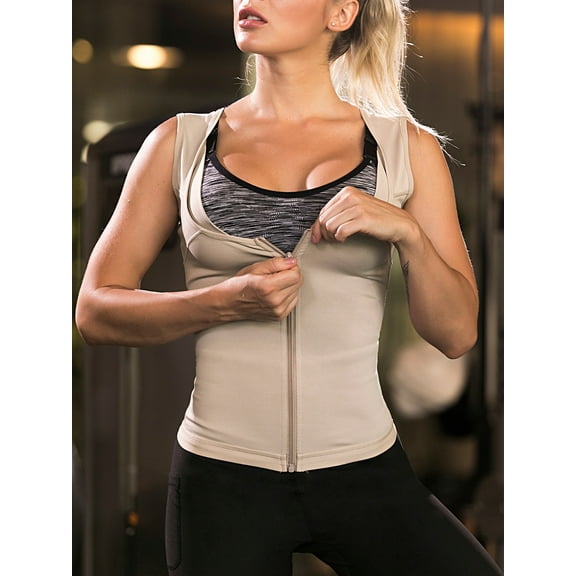 Unisex Slimming Sports Vest Tank Weight Loss Shapewear Sauna Shaper Best Exercise Trainer for Weight Loss with Front Zip
