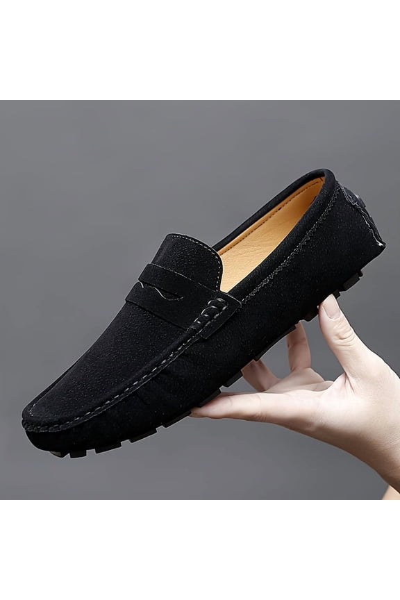 Unisex Slip-On Loafers - Breathable Synthetic & Rubber Sole, Comfortable Slip-On Driving Moccasins for Men & Women, Casual & Formal Wear (Black, Brown, Navy, Grey), Versatile Shoes, Contemporary