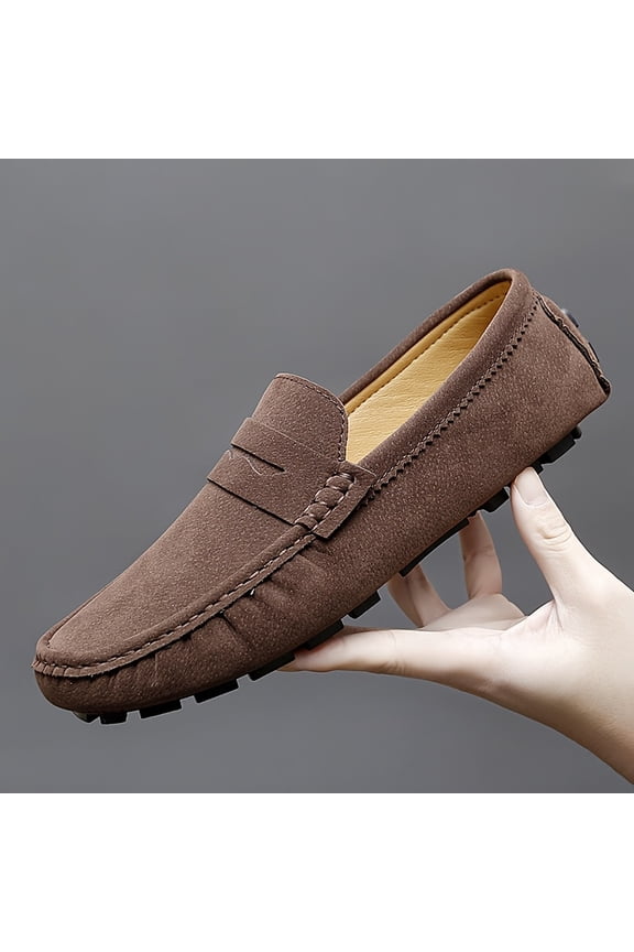 Unisex Slip-On Loafers - Breathable Synthetic & Rubber Sole, Comfortable Slip-On Driving Moccasins for Men & Women, Casual & Formal Wear (Black, Brown, Navy, Grey), Versatile Shoes, Contemporary