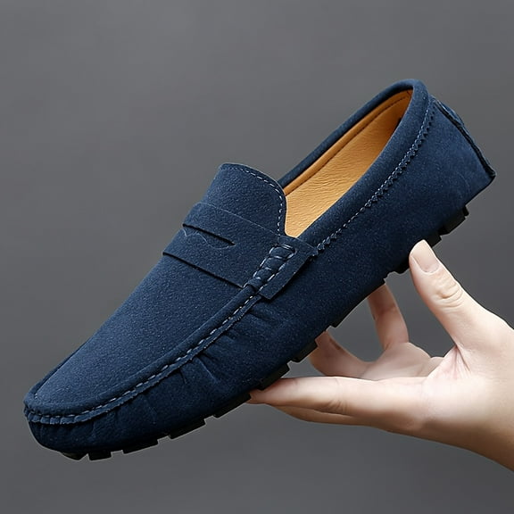Unisex Slip-On Loafers - Breathable Synthetic & Rubber Sole, Comfortable Slip-On Driving Moccasins for Men & Women, Casual & Formal Wear (Black, Brown, Navy, Grey), Versatile Shoes, Contemporary
