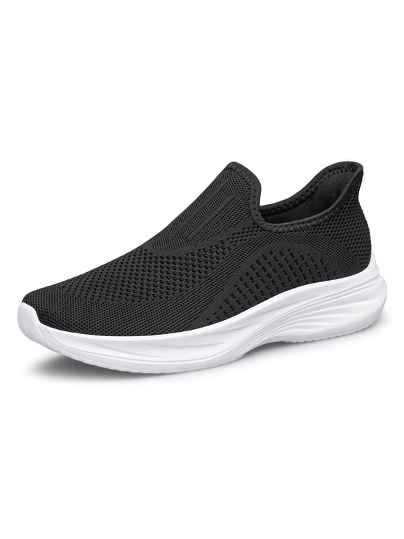 Unisex Slip-On Loafers Men Women Lightweight Fashion Walking Sneakers Black White