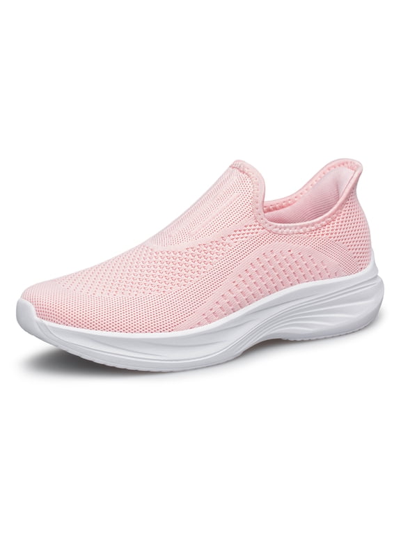 Unisex Slip-On Loafers Men Women Lightweight Fashion Walking Sneakers Pink