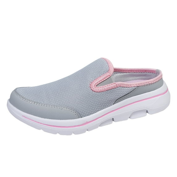 Unisex Slip-On Orthopedic Arch Support Backless Slippers Sneakers Mesh Soft Round Toe Mules Non-Slip Lightweight Soft Sole Clogs