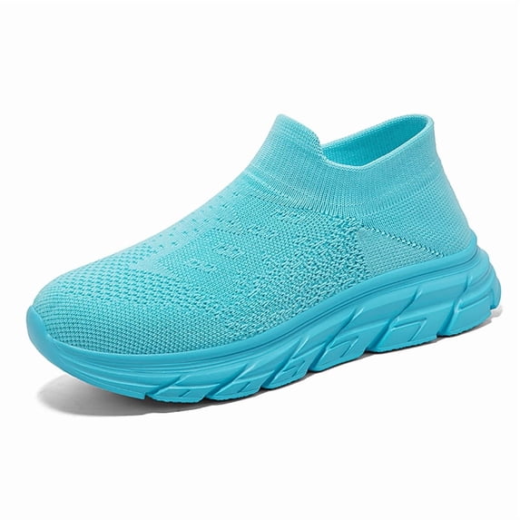 Unisex Slip‑On Sock‑Style Knit Athletic Sneakers, Round Toe Stretch Knit Upper Textured Chunky Outsole For Daily Sports And Casual Walking