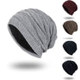 thumbnail image 1 of Unisex Slouch Plush Winter Beanie Hat Soft Knitted Warm Casual Comfort Fit, 1 of 5