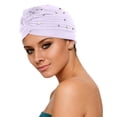 thumbnail image 1 of Unisex Slouchy Beanie Hat, Soft Lightweight Knit Skull Cap for Men and Women, Breathable Cotton Sleep Turban Cap White, 1 of 2