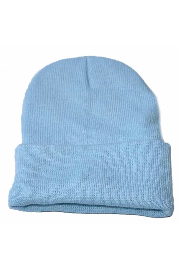 Unisex Slouchy Knit Winter Hat for Ski Hop Warm Baseball Cap Casual Comfort Light Blue,One Size