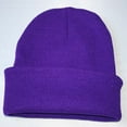 thumbnail image 1 of Unisex Slouchy Knit Winter Hat for Ski Hop Warm Baseball Cap Casual Comfort Purple,One Size, 1 of 2