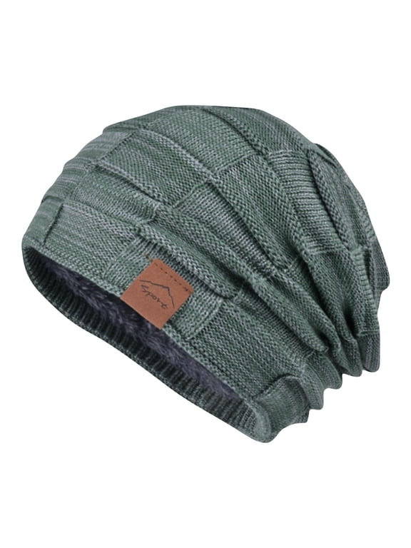 Unisex Slouchy Winter Beanie Hat Soft Fleece Lined Thick Knit Skull Cap Warm Comfortable Daily Headwear for Men and Women Cold Season