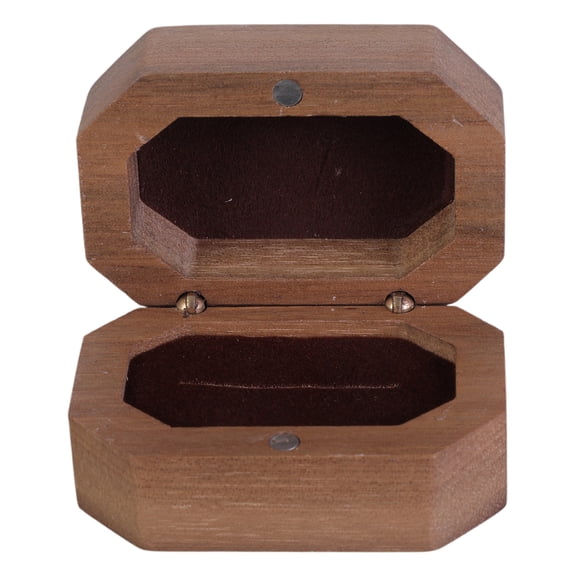 Unisex Small Thin Wooden Engagement Box Flat Box for Proposal, Wedding