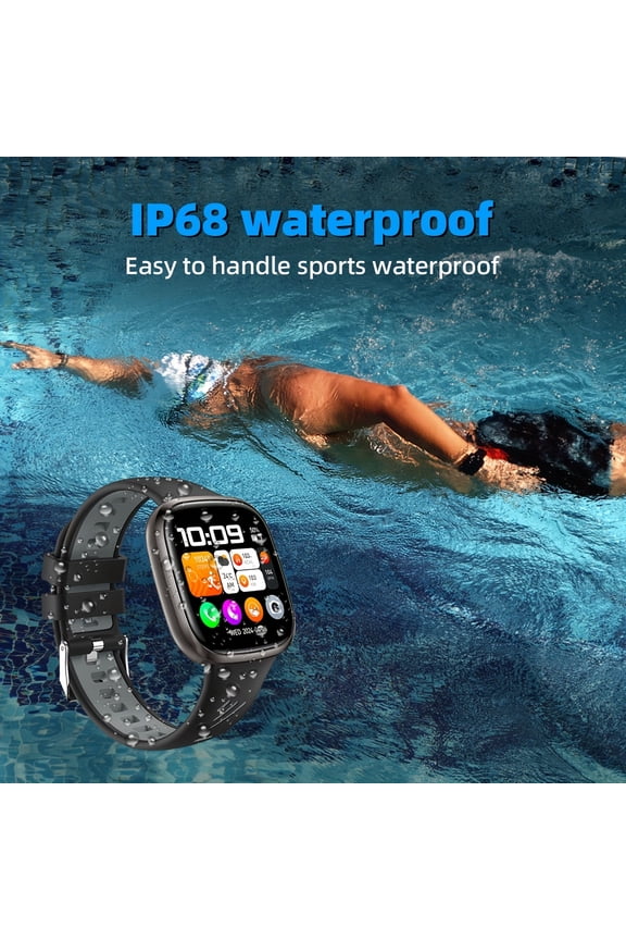 Unisex Smart Watch, IP68 Waterproof, Wireless Call & LED Flashlight, Fitness Tracker with Step Counter, Message Alerts for iOS Android