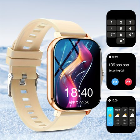 Unisex Smart Watch - Wireless Call/Dial, Multi-Sports Modes, Long Battery, Custom Wallpaper, for iPhone & Android