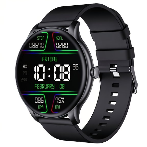 Unisex Smart Watch with SMS & Call Function, 1.52" HD Touch Screen, Multi-sport Modes, Compatible with IOS & Android, Multiple Colors Available