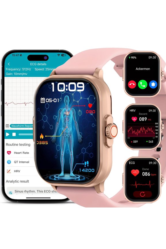 Unisex Smartwatch - 2.01" TFT Display, 280mAh Long-Lasting Battery, Wireless 5.1 Calls, Multi-Sport Modes, Magnetic Charging, Android/iOS Tech Gift