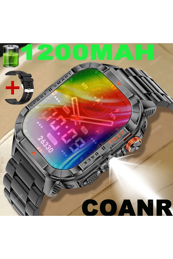 Unisex Smartwatch with Fashionable Design, 100+ Sports Modes, Multiple Watch Faces, 1200mAh Battery, LED Flashlight, 2.01 HD Display, iOS/Android Compatible, Perfect Gift for Friends