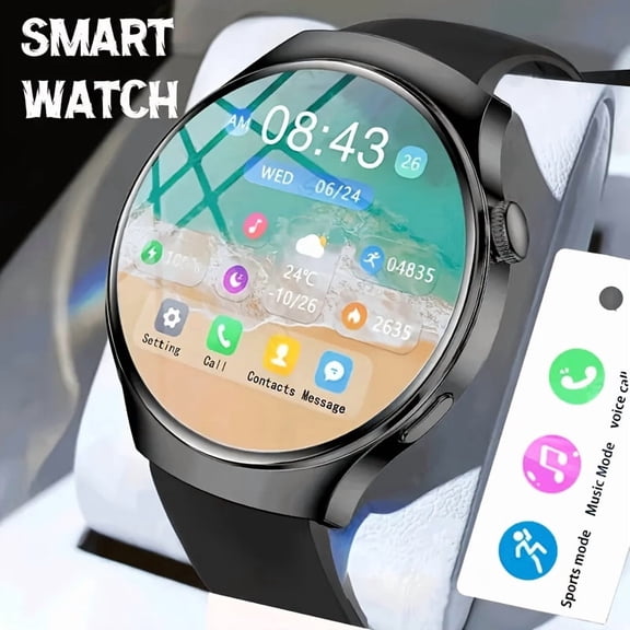 Unisex Smartwatch: Make/Answer Calls, Message Alerts, Track Steps/Calories/Exercise, Music & Photo Control. Perfect Valentine's Gift for Men & Women.