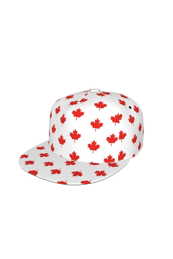Unisex Snapback Hats Canada Maple Leaf Adjustable Flat Bill Baseball Cap Dancing Hip Hop Cap