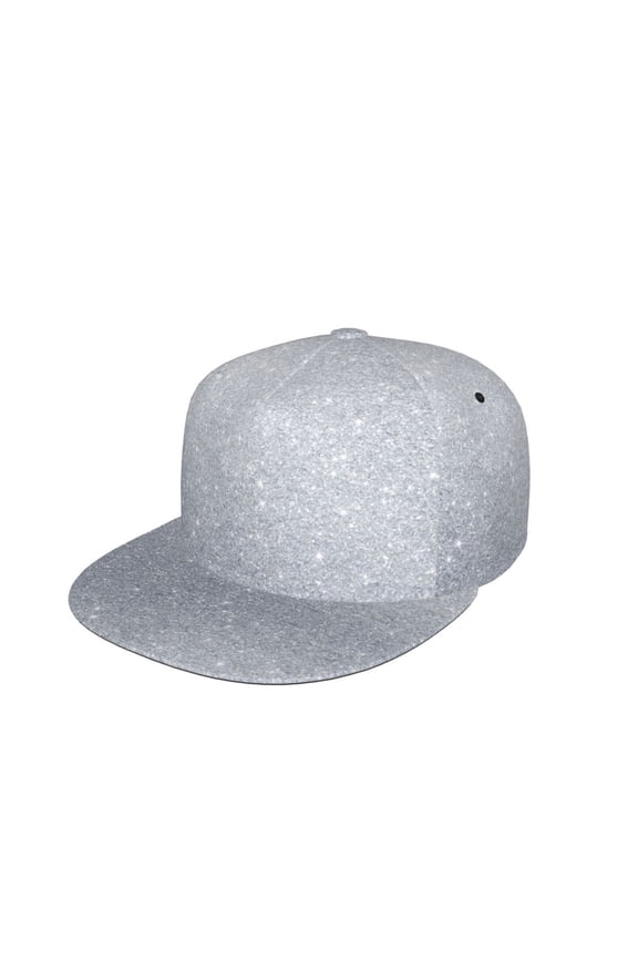 Unisex Snapback Hats Diamond Silver Pattern Adjustable Flat Bill Baseball Cap Dancing Hip Hop Cap