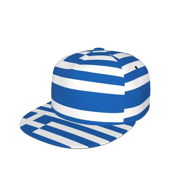 Unisex Snapback Hats Flag Of Greece Adjustable Flat Bill Baseball Cap Dancing Hip Hop Cap