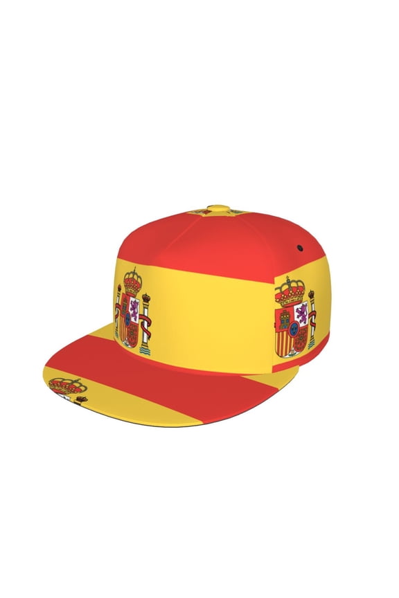 Unisex Snapback Hats Flag Of Spain Adjustable Flat Bill Baseball Cap Dancing Hip Hop Cap