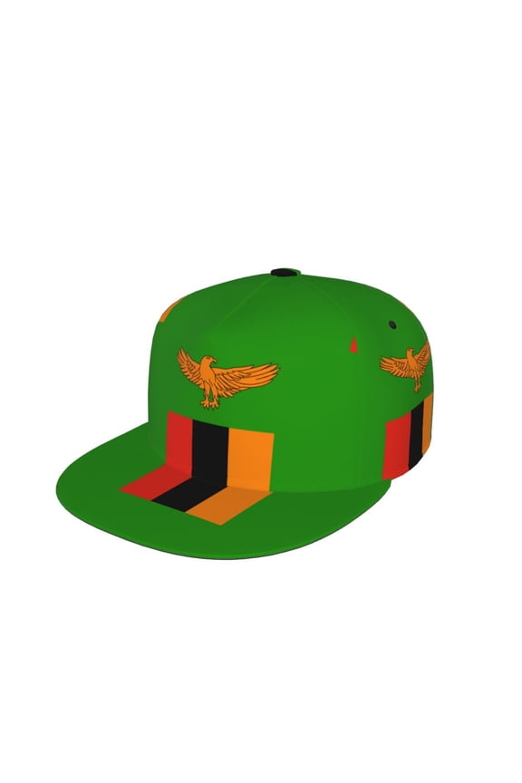 Unisex Snapback Hats Flag Of Zambia Adjustable Flat Bill Baseball Cap Dancing Hip Hop Cap