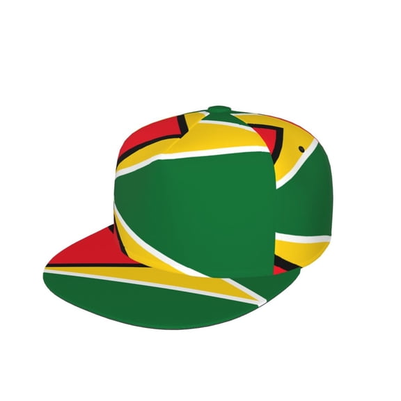 Unisex Snapback Hats Guyana Flag Adjustable Flat Bill Baseball Cap Dancing Hip Hop Cap