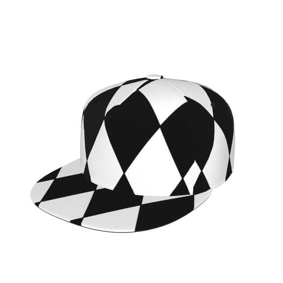 Unisex Snapback Hats Harlequin Pattern Adjustable Flat Bill Baseball Cap Dancing Hip Hop Cap