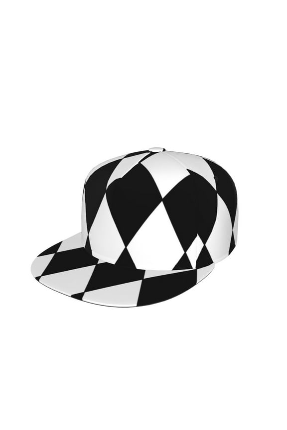 Unisex Snapback Hats Harlequin Pattern Adjustable Flat Bill Baseball Cap Dancing Hip Hop Cap