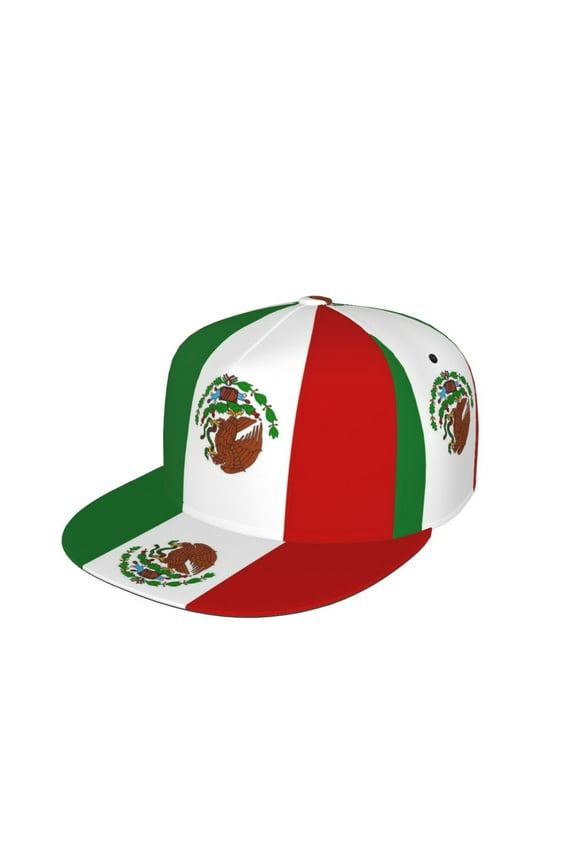 Unisex Snapback Hats Mexican-Flag Adjustable Flat Bill Baseball Cap Dancing Hip Hop Cap