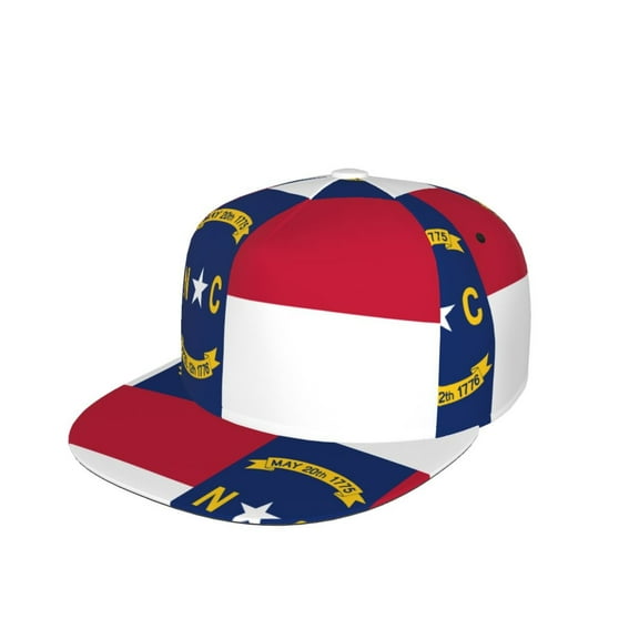 Unisex Snapback Hats North-Carolina Flag Adjustable Flat Bill Baseball Cap Dancing Hip Hop Cap