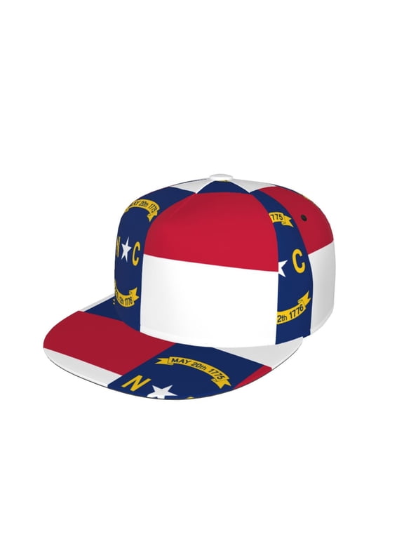 Unisex Snapback Hats North-Carolina Flag Adjustable Flat Bill Baseball Cap Dancing Hip Hop Cap