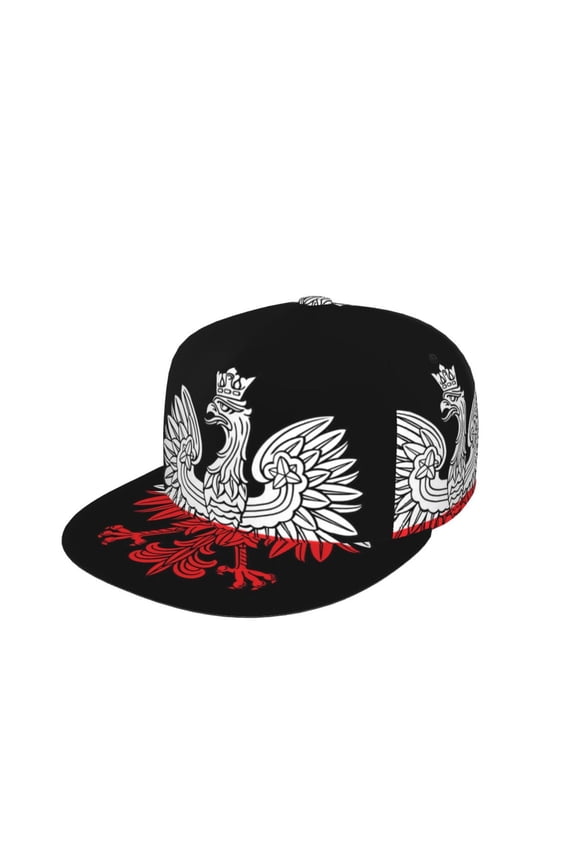 Unisex Snapback Hats Polish Flag White Eagle Adjustable Flat Bill Baseball Cap Dancing Hip Hop Cap
