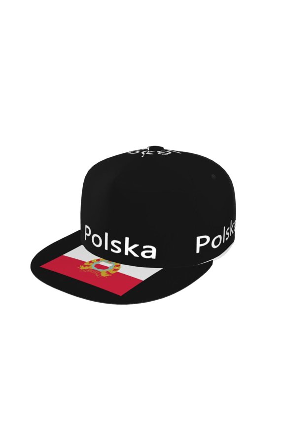 Unisex Snapback Hats Polska Polish Flag Adjustable Flat Bill Baseball Cap Dancing Hip Hop Cap