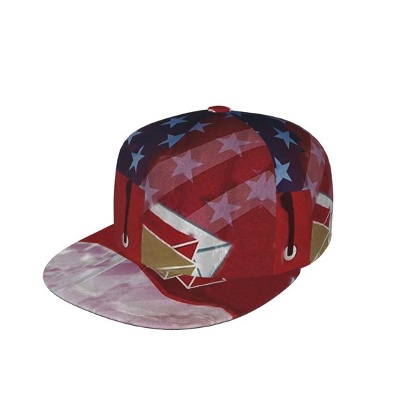 Unisex Snapback Hats Postal Worker Us Flag Adjustable Flat Bill Baseball Cap Dancing Hip Hop Cap