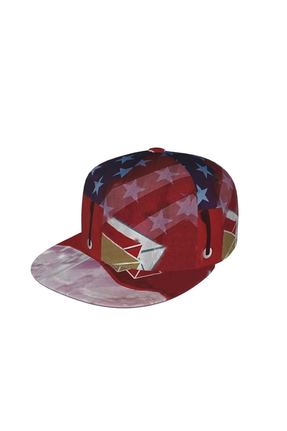 Unisex Snapback Hats Postal Worker Us Flag Adjustable Flat Bill Baseball Cap Dancing Hip Hop Cap