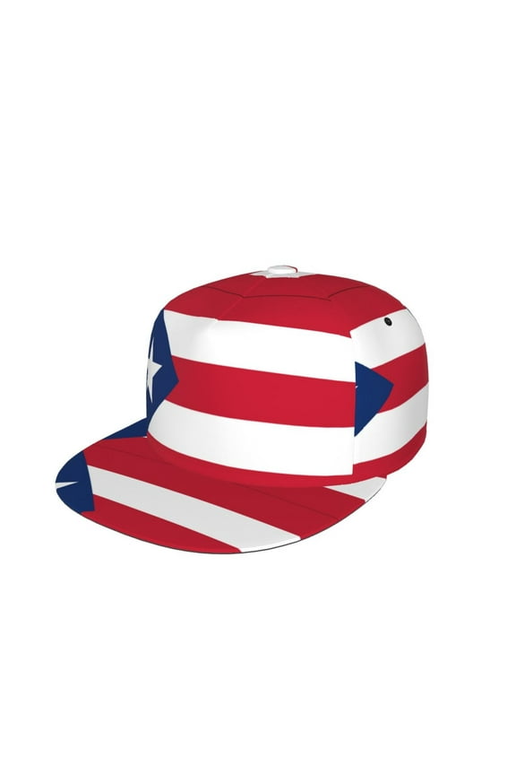 Unisex Snapback Hats Puerto-Rico Flag Adjustable Flat Bill Baseball Cap Dancing Hip Hop Cap