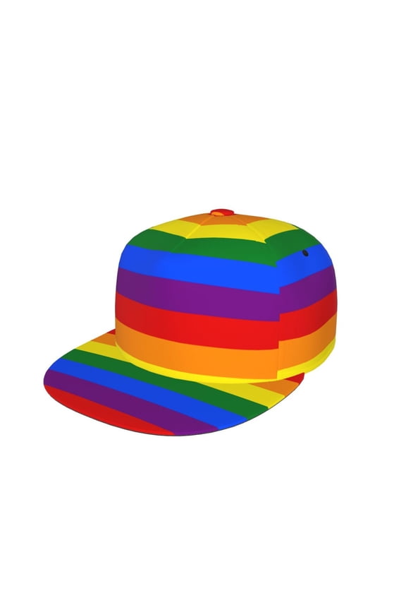 Unisex Snapback Hats Rainbow Flag Adjustable Flat Bill Baseball Cap Dancing Hip Hop Cap
