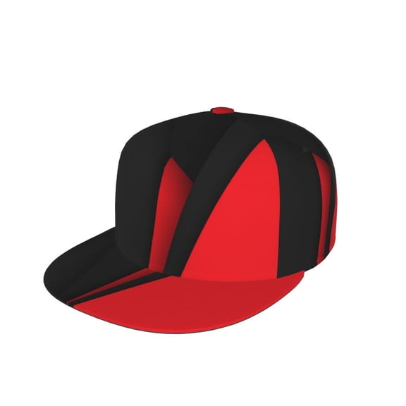 Unisex Snapback Hats Red Black Abstract Adjustable Flat Bill Baseball Cap Dancing Hip Hop Cap