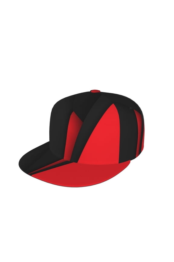 Unisex Snapback Hats Red Black Abstract Adjustable Flat Bill Baseball Cap Dancing Hip Hop Cap