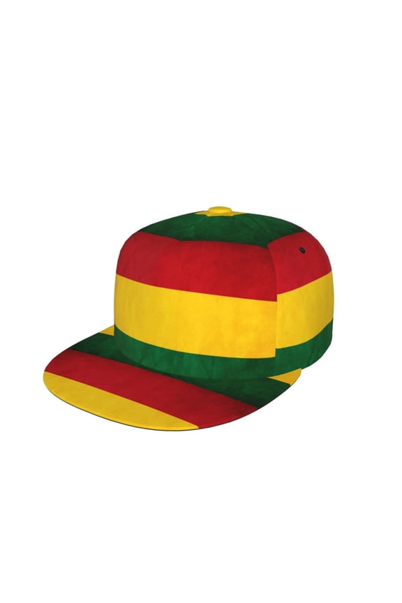 Unisex Snapback Hats Retro Reggae-Rastafarian Flag Adjustable Flat Bill Baseball Cap Dancing Hip Hop Cap