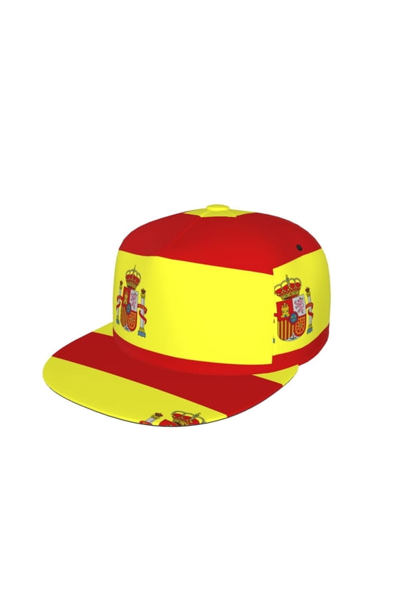 Unisex Snapback Hats Spanish Flag Adjustable Flat Bill Baseball Cap Dancing Hip Hop Cap