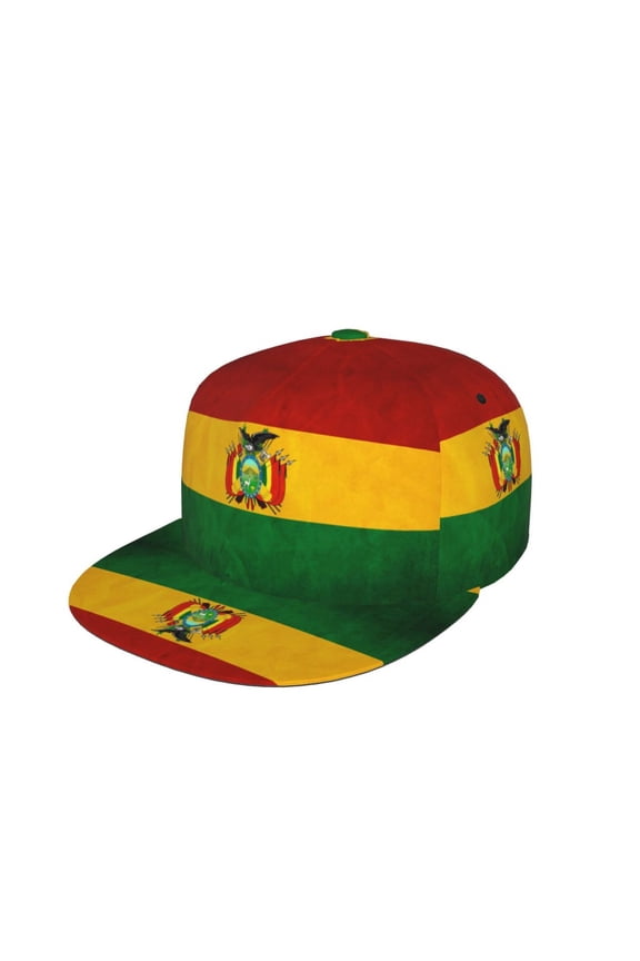 Unisex Snapback Hats Vintage Bolivian Flag Adjustable Flat Bill Baseball Cap Dancing Hip Hop Cap
