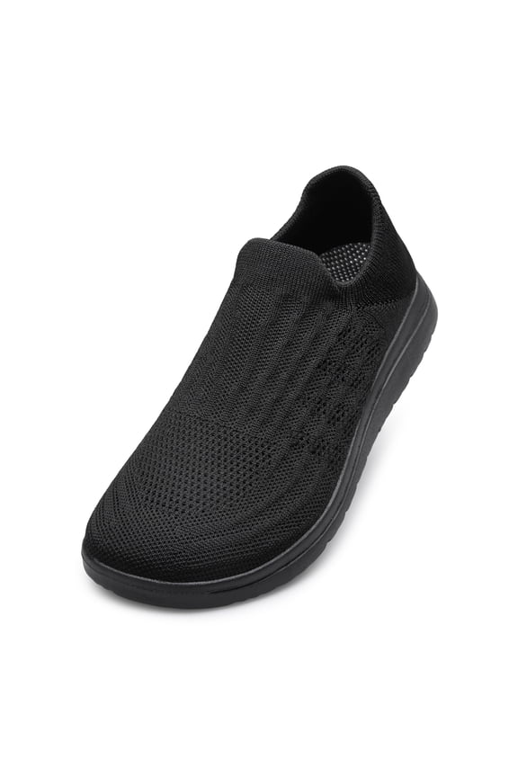 Unisex Sock Walking Shoes Wide Toe Box Slip-on Mens Running Shoe Womens Lightweight Casual Fashion Sneakers Black 13Women/11Men