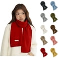 thumbnail image 1 of Unisex Soft Knitted Wool Scarf Warm Solid Color Wrap for Fall Winter Season, 1 of 6