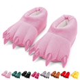 thumbnail image 1 of Unisex Soft Monster Claw Slippers Fun Dino Slippers Animal Paw Shoes For Men Women Boy Girl With Home Halloween Party Footwear Pink 35, 1 of 8