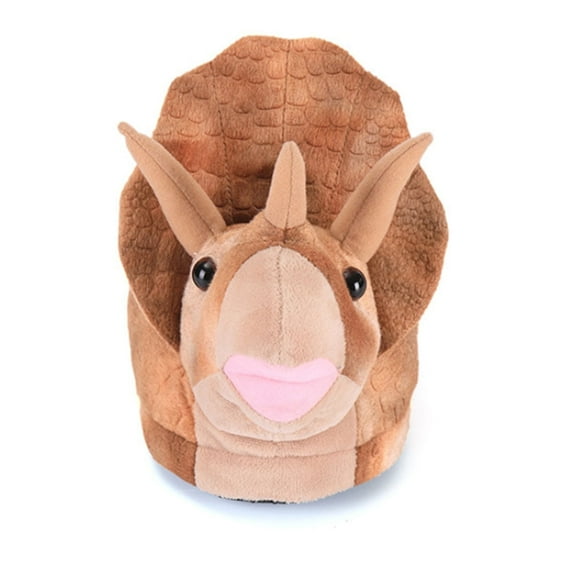 Unisex Soft Plush Home Slippers Animal Costume Triceratops Shoes Slippers For Men Women