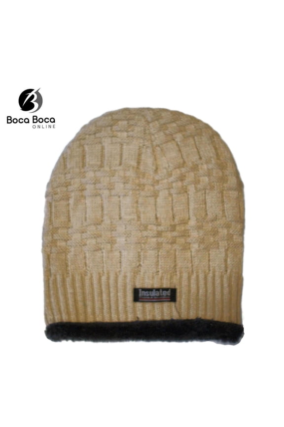 Unisex Soft Warm Winter Insulated Knitted Beanie with Plush Lining WN5692 -2