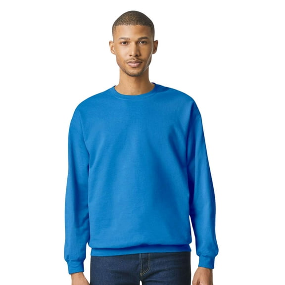 Unisex Softstyle Midweight Crewneck Long Sleeve Sweatshirt, 80/20 Cotton/Polyester Fleece Winter Sweter (Royal , L)