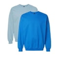 thumbnail image 1 of Unisex Softstyle Midweight Crewneck Long Sleeve Sweatshirt, 80/20 Cotton/Polyester Fleece Winter Sweter (Royal+Stone Blue 2 Pcs, M), 1 of 8